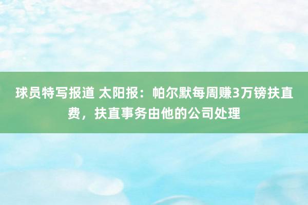 球员特写报道 太阳报：帕尔默每周赚3万镑扶直费，扶直事务由他的公司处理