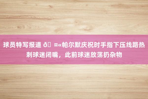 球员特写报道 🤫帕尔默庆祝时手指下压线路热刺球迷闭嘴，此前球迷放荡扔杂物