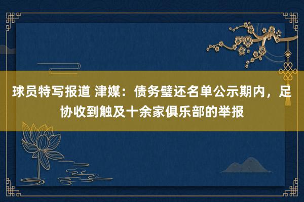 球员特写报道 津媒：债务璧还名单公示期内，足协收到触及十余家俱乐部的举报